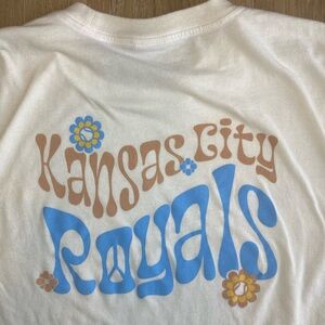 Charlie Hustle Groovy White Kansas City Royals Graphic T-Shirt